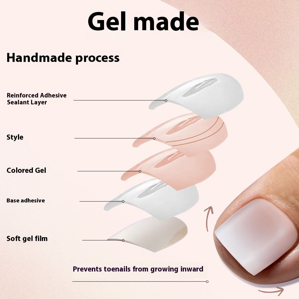 Nail Tips Popular  gradual change toenail press on nails short nude 150 pieces boxed toenail patch nail (MOQ=3)