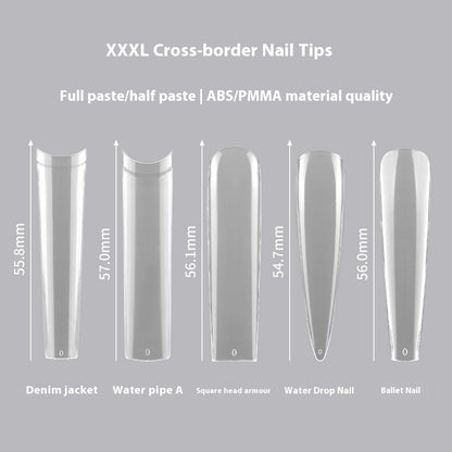 Nail Tips Extended press on nails pads Customized 240 pieces Boxed French super long fake nail processing nail pads