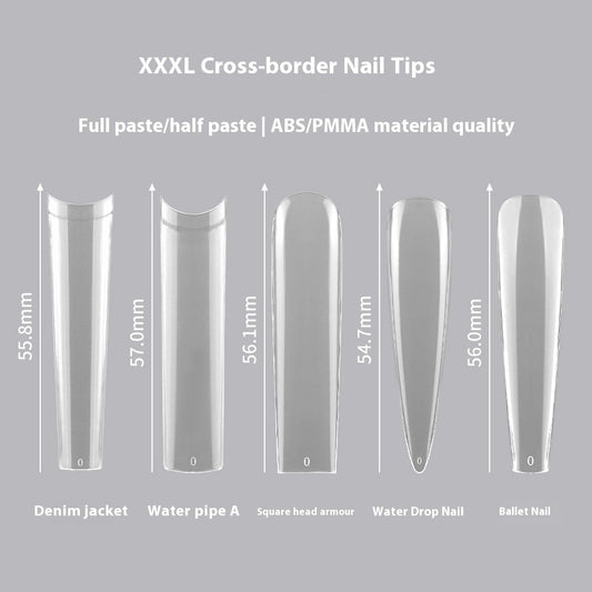 Nail Tips Extended press on nails pads Customized 240 pieces Boxed French super long fake nail processing nail pads