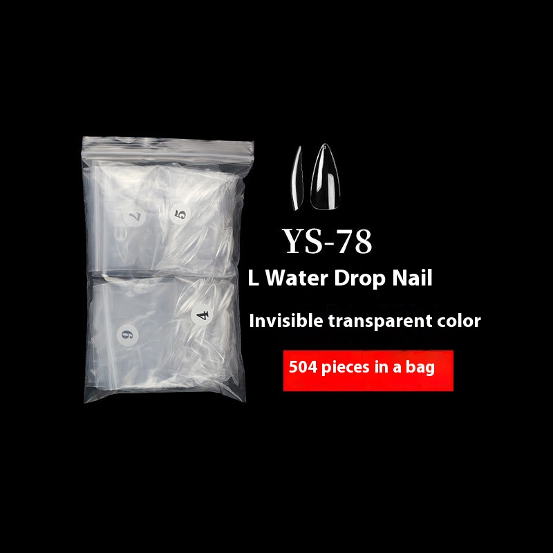 Nail Tips nail pads, long styles, full stickers, transparent pointed pieces, light folds and no marks, water drop nail patches, fake nails wholesale