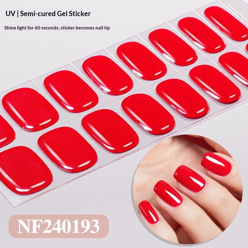 Semi-Cured Gel Nail Strips Minimal Solid Japanese Style (MOQ=3)