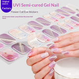 Semi-Cured Gel Nail Strips Sparkle Diagonal Cat Eye Glossy Design (MOQ=3)