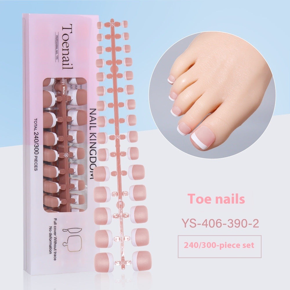 Nail Tips New  French press on nails 240 pieces boxed fake nail manicure work in progress matte full sticker French nail piece