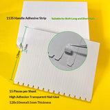 Crystal adhesive strips for press-on nail display cards