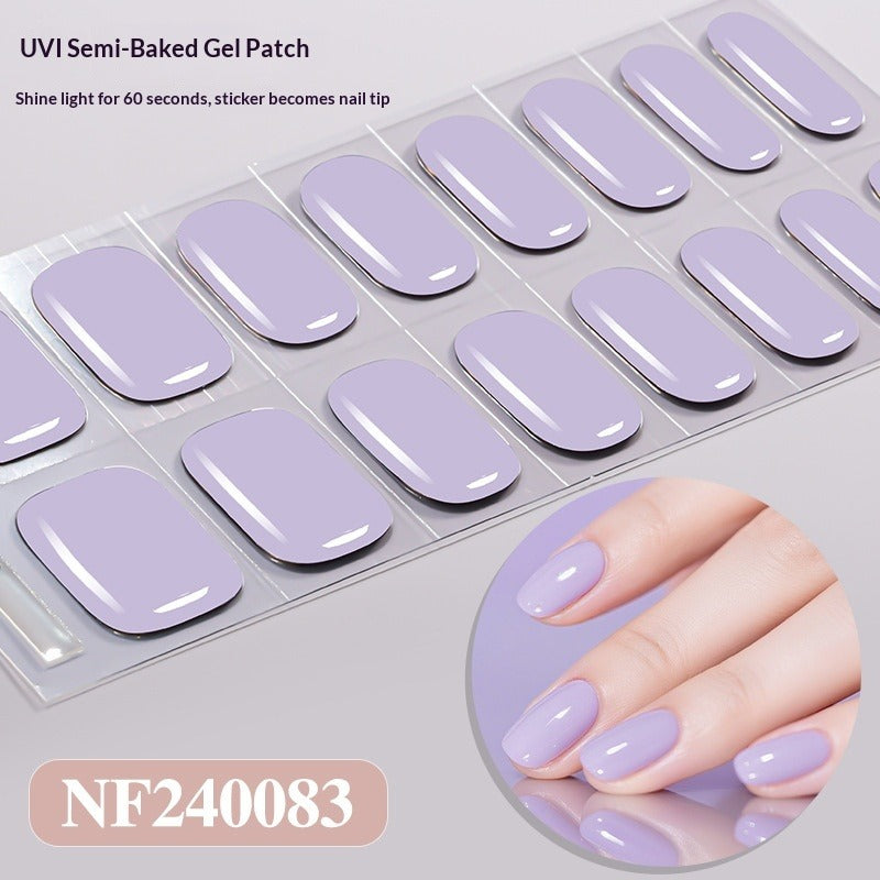 Semi-Cured Gel Nail Strips Minimal Solid Japanese Style (MOQ=3)