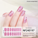 Semi-Cured Gel Nail Strips French Gradient Soft Glossy Design (MOQ=3)