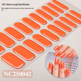 Semi-Cured Gel Nail Strips 3D Solid Color Glossy Design (MOQ=3)