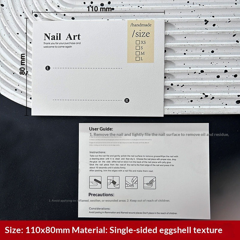 橫式白色展示卡，適用於穿戴甲套組 (MOQ=50)