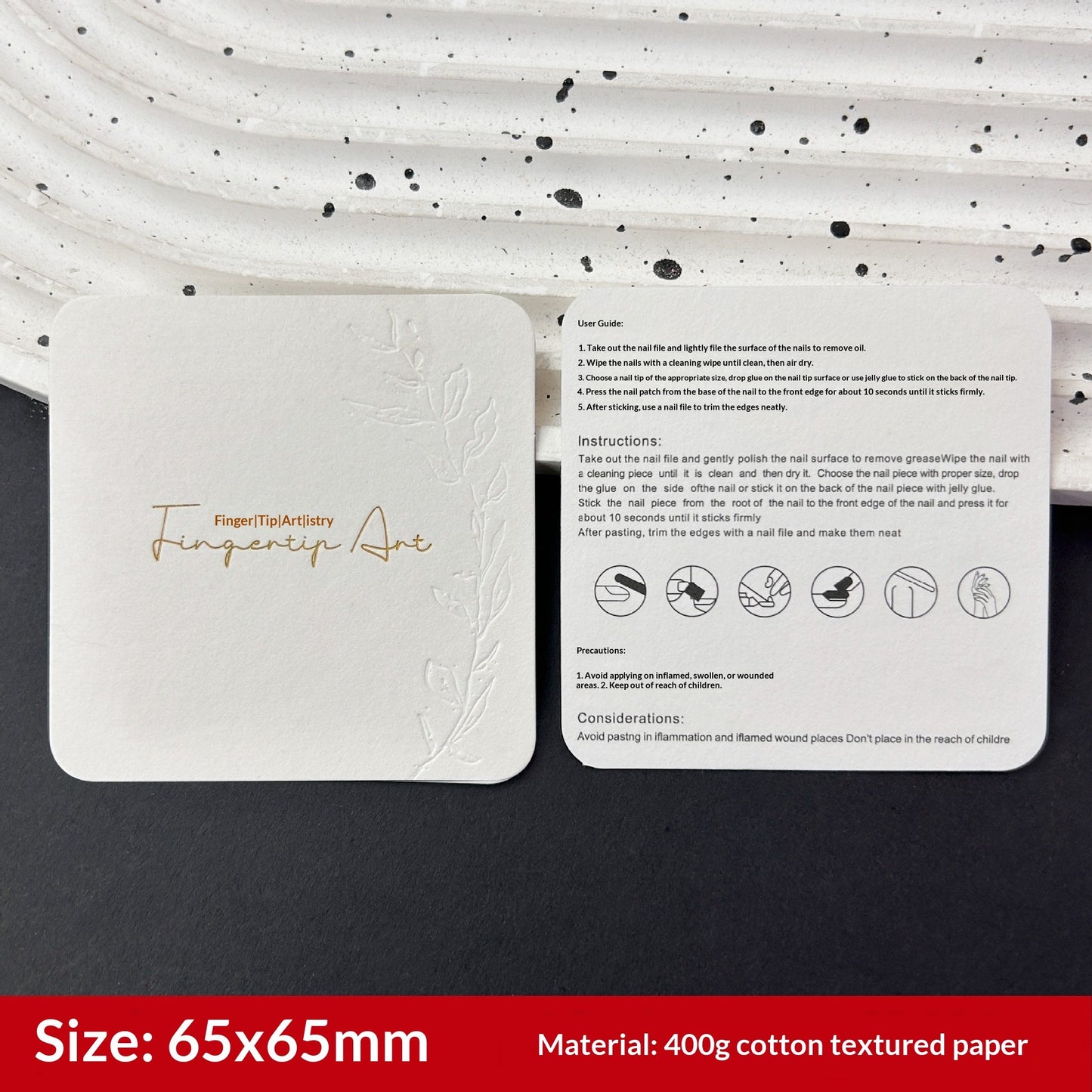 Embossed Gold Foil Display Cards for Press On Nails (MOQ=50)