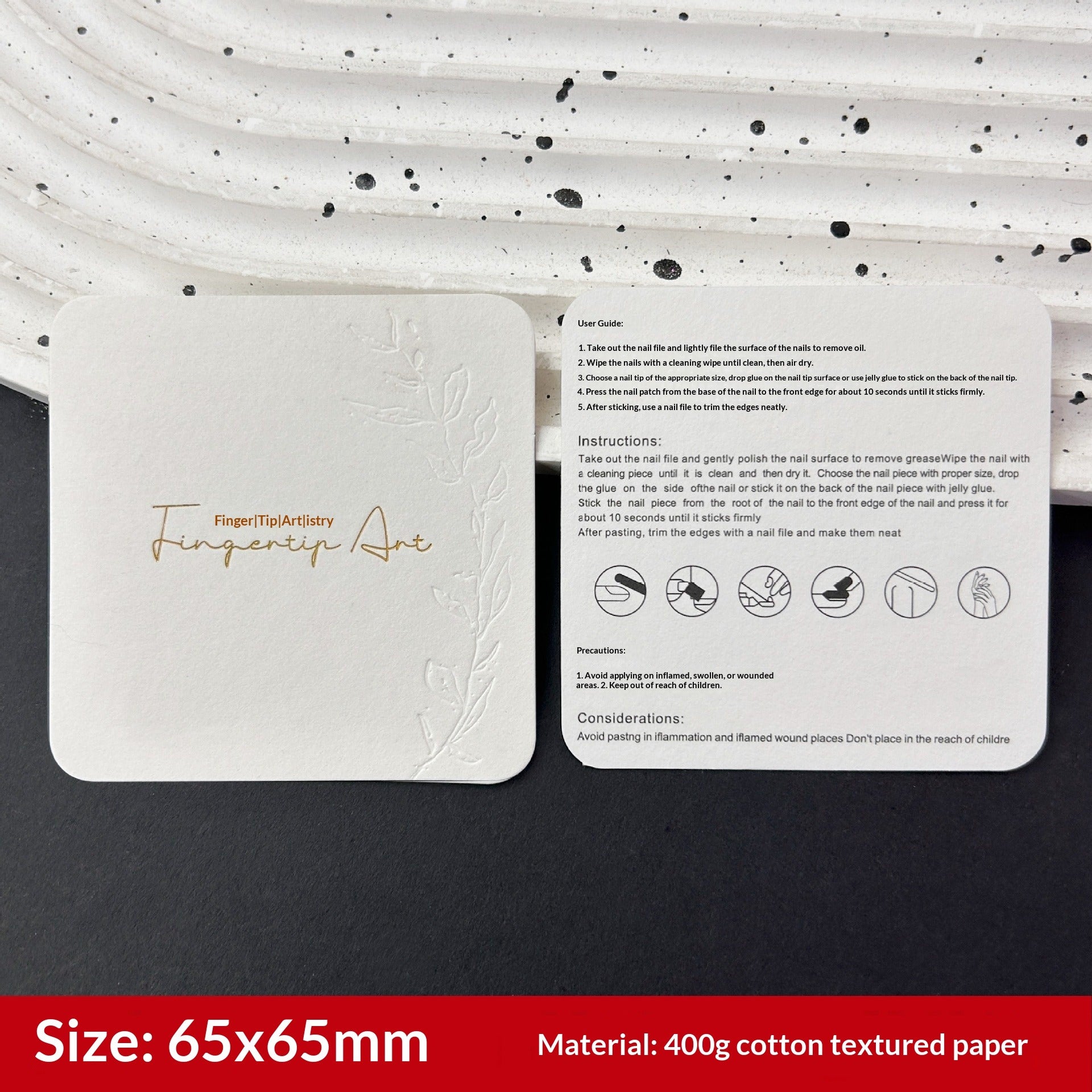Embossed Gold Foil Display Cards for Press On Nails (MOQ=50)