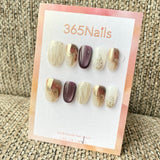 365nails: "Plum Gold Cat Eye Glitter" – handmade press-on nail