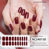 Semi-Cured Gel Nail Strips French Gradient Glitter Glossy Design(MOQ=3)