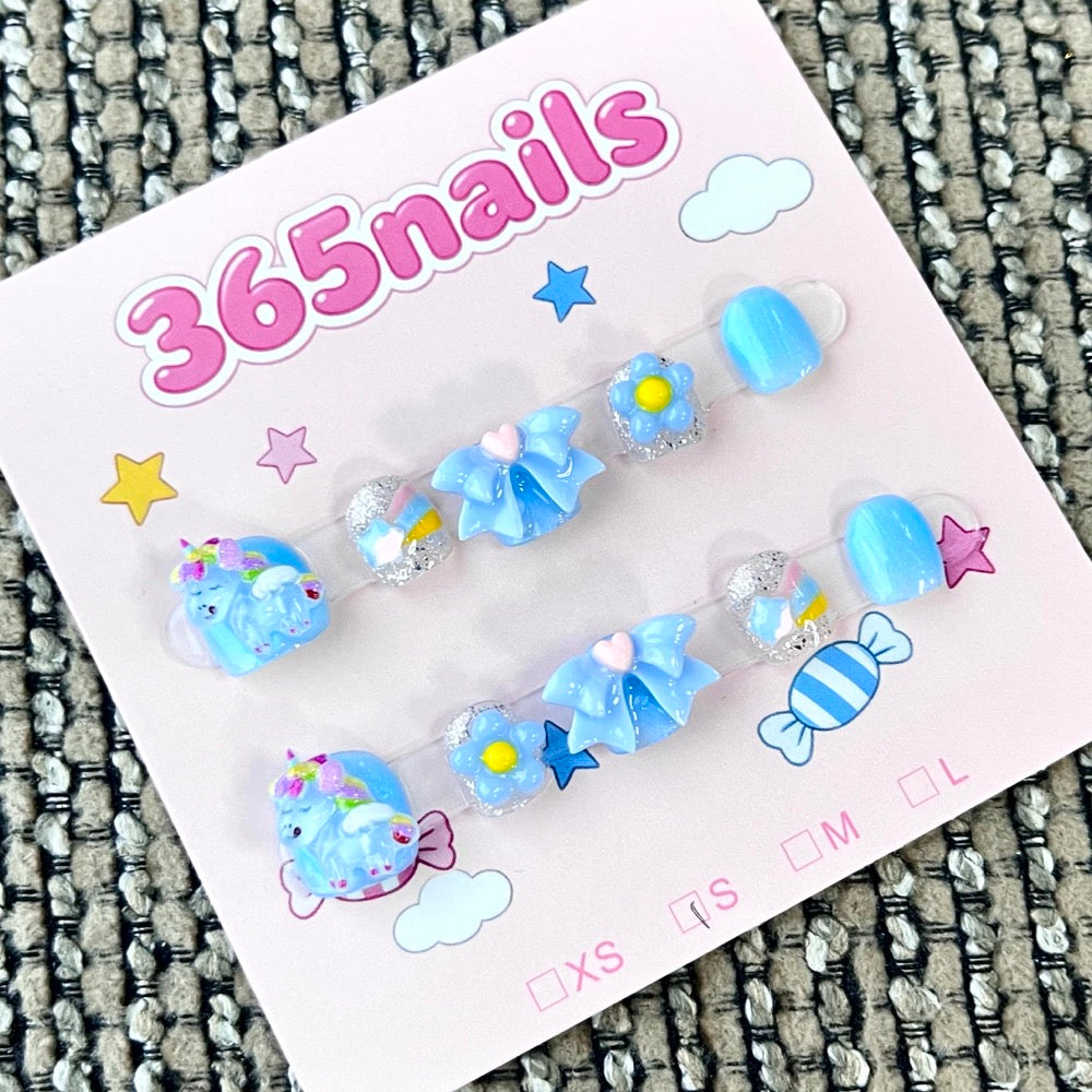 365nails: "Unicorn Dreamland" – 3D Character Handmade Short Nails