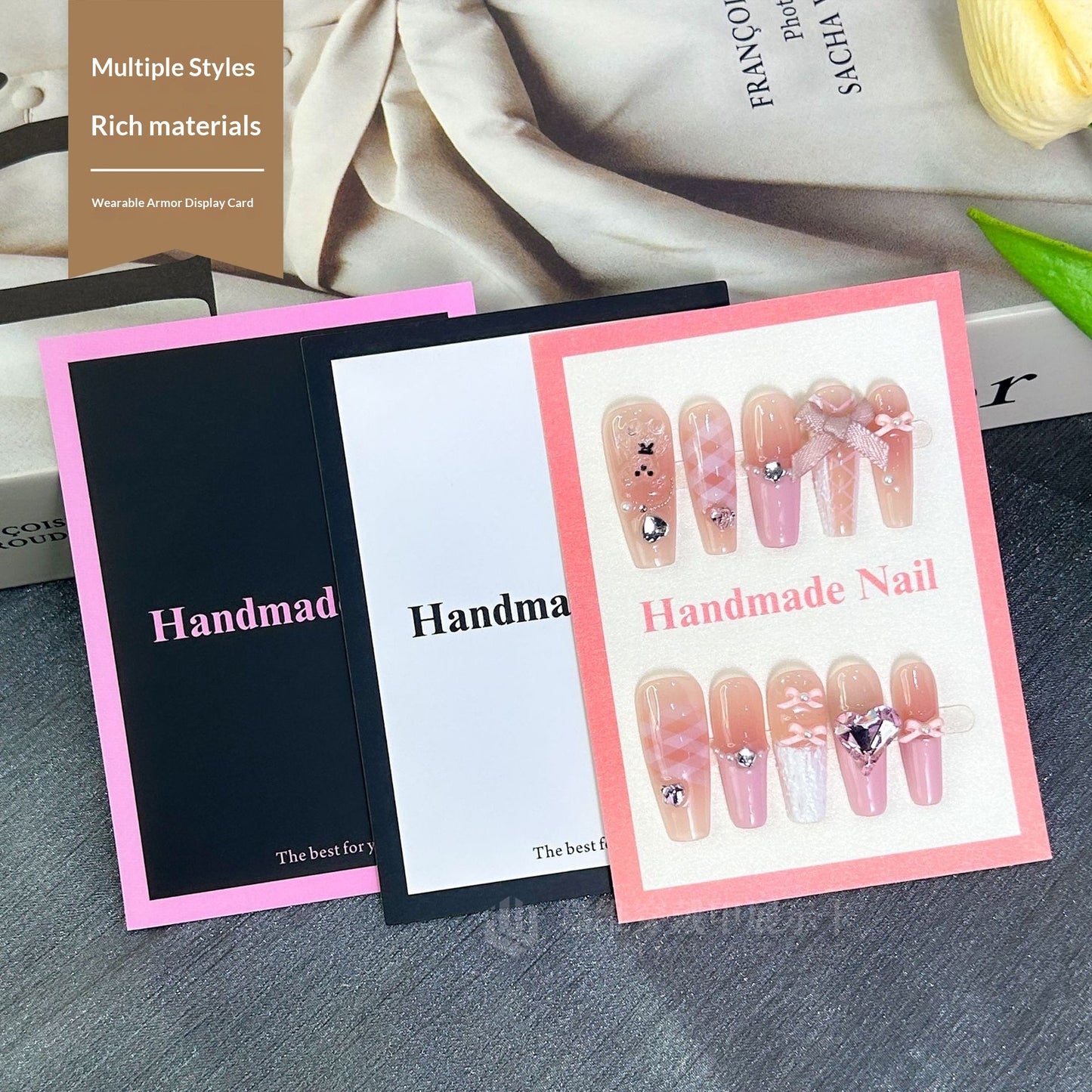 Galaxy Black Display Cards for Press On Nail Collections (MOQ=50)