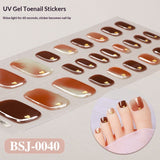 Semi-Cured Gel Nail Strips Toe Nails 3D Foil Gradient Bloom Glossy Set (MOQ=3)