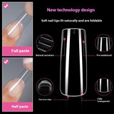 Nail Tips Amazon hot-selling nail pads plus rectangular nail pads, seamless transparent 360 pcs, boxed seamless fake nails