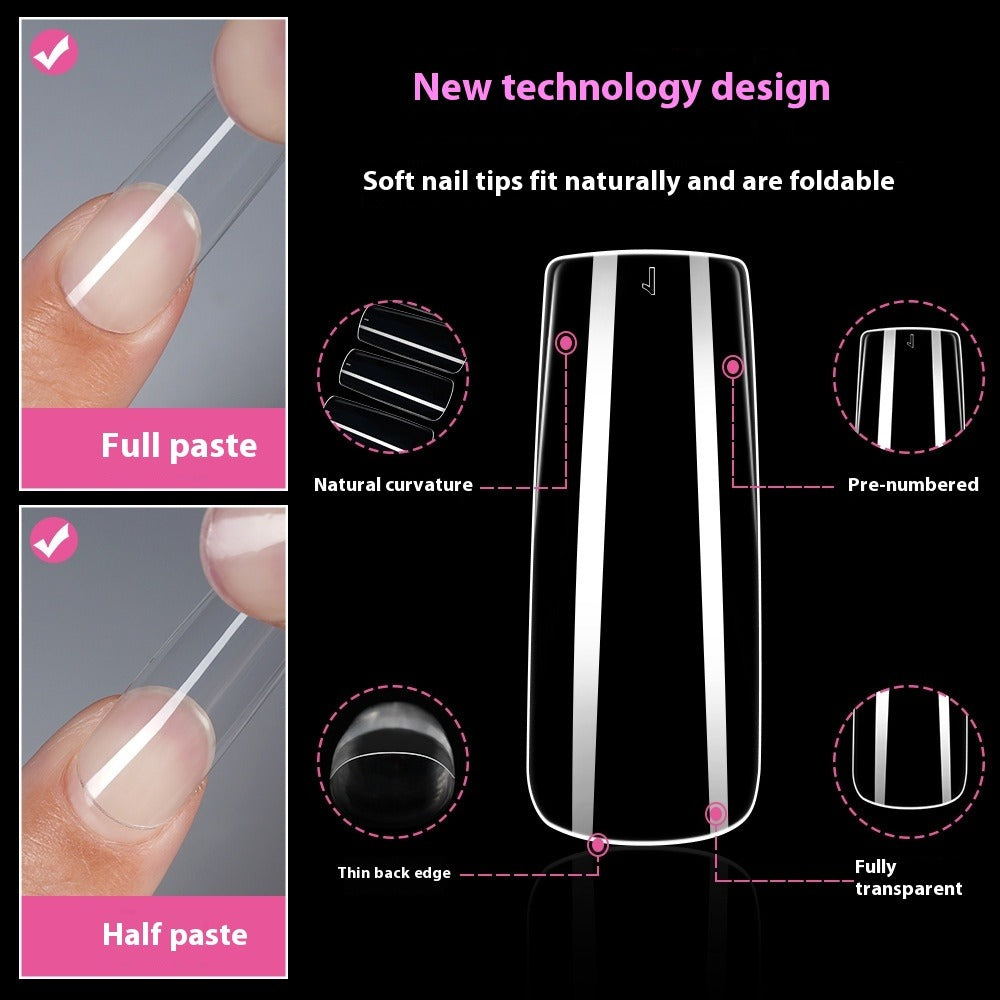 Nail Tips Amazon hot-selling nail pads plus rectangular nail pads, seamless transparent 360 pcs, boxed seamless fake nails