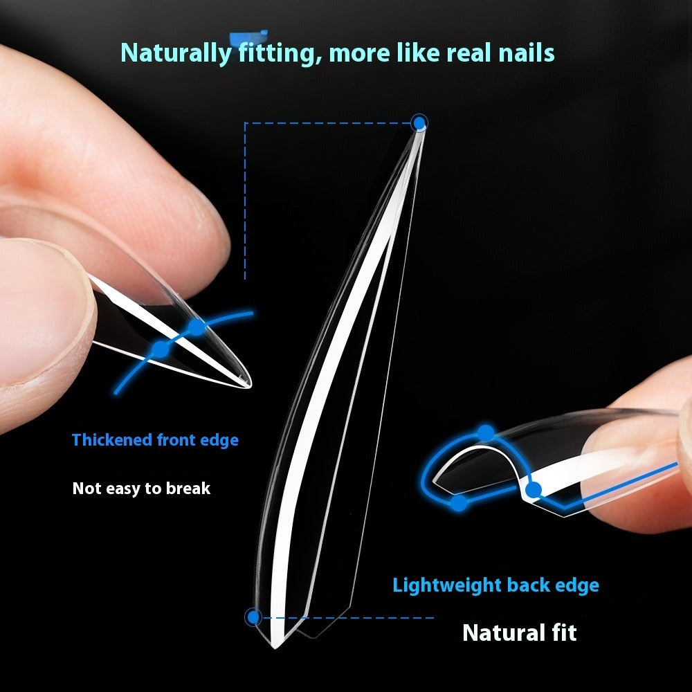 Nail Tips Full number of nail pads, half stickers, shallow stickers, pointed extended models, transparent and seamless 240 pieces, boxed press on nails pads, patch manicures.
