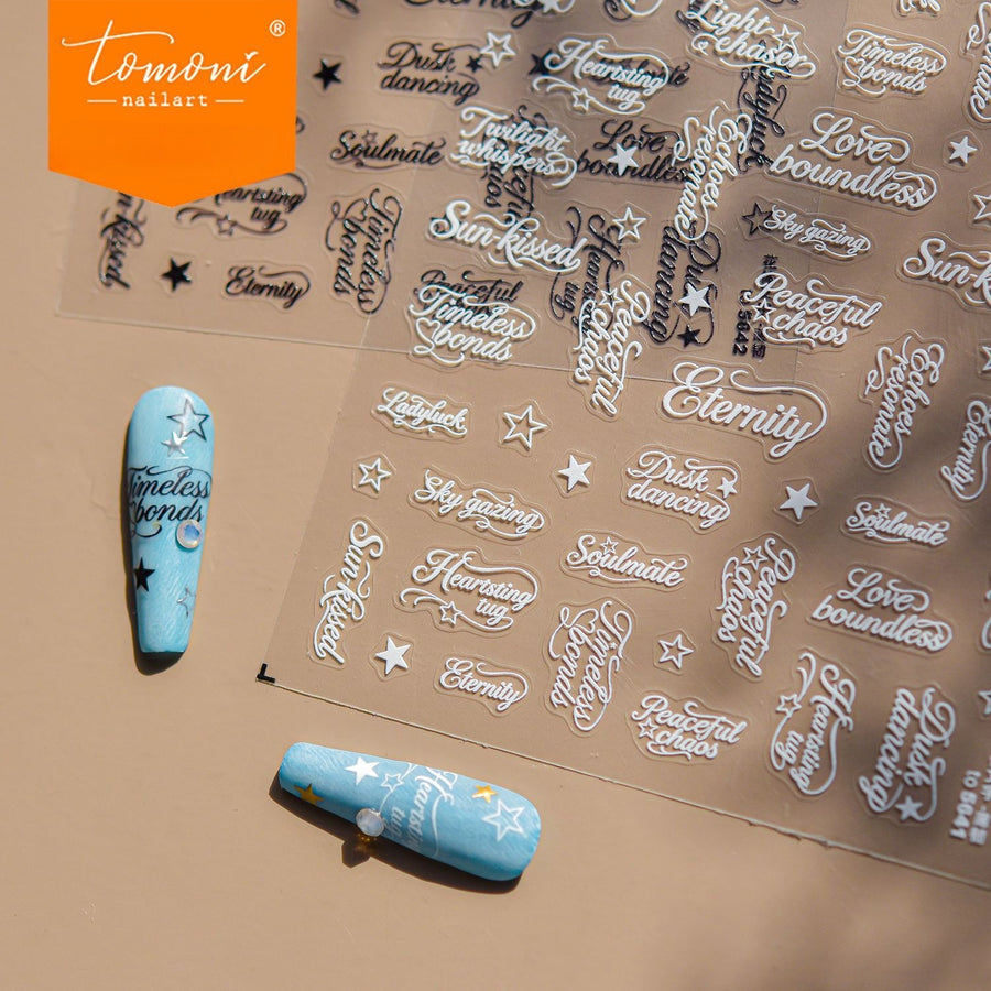 Vintage Cursive Word – Minimalist Elegant Nail Art Stickers