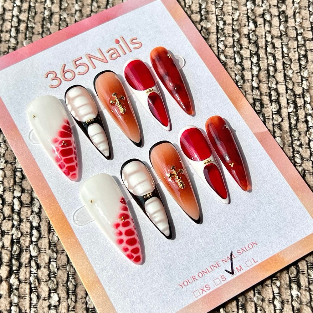 365nails: "Gothic Cross" – Stiletto Handmade Press-On Nails