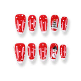365Nails Christmas Red Snowflake Stiletto Set