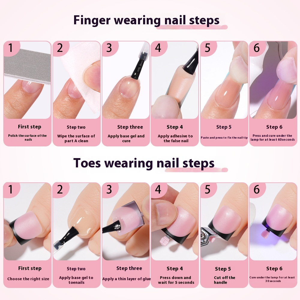 Nail Tips French press on nails toenails Square Nail Pieces 60 Pieces Bag Removable and Traceless Prefabricated Patch Nail Art Foot Fake Nails