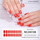 Semi-Cured Gel Nail Strips French Glitter Pink Sparkle Glossy Set (MOQ=3)