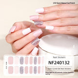 Semi-Cured Gel Nail Strips French Gradient Soft Glossy Design (MOQ=3)