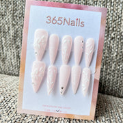 365Nails: "Baroque Relief Angel" – handmade press-on nails (Sweet Cool/Y2K Streetwear)