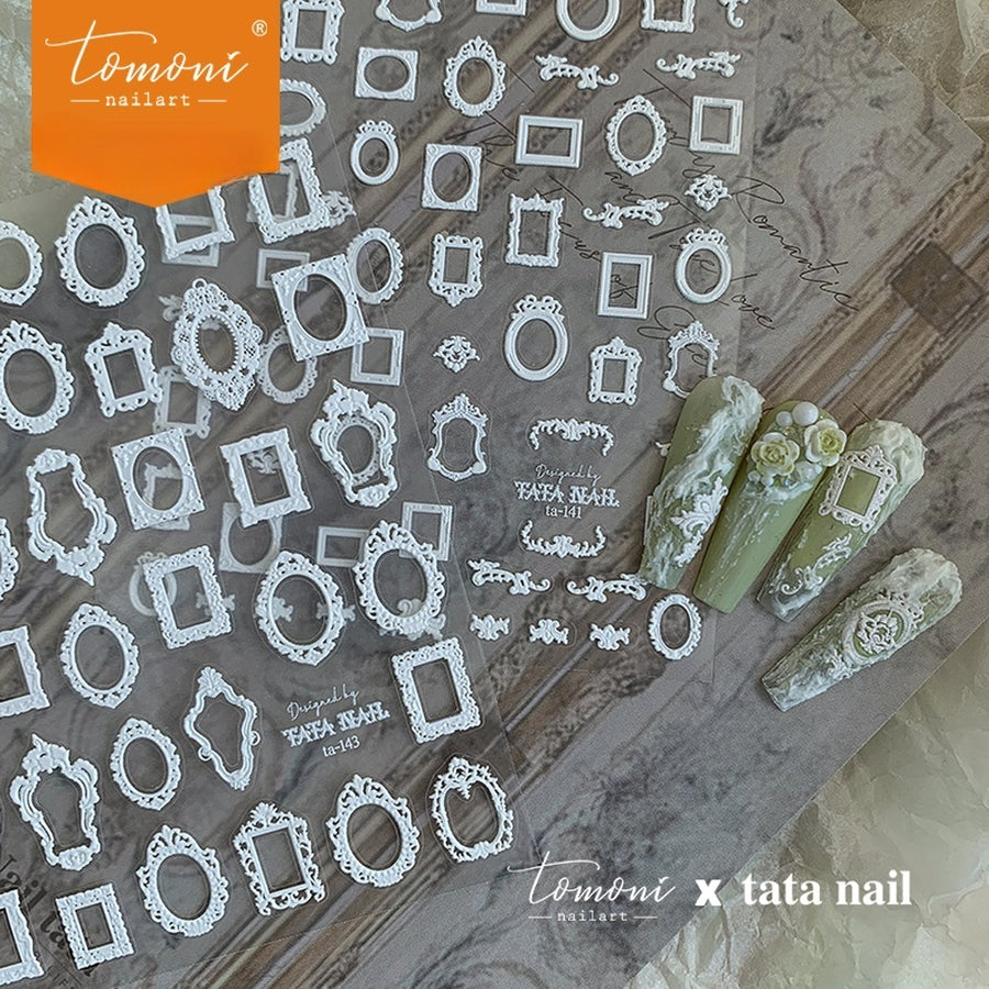 Vintage Mini Frames – 3D Embossed Nail Art Set