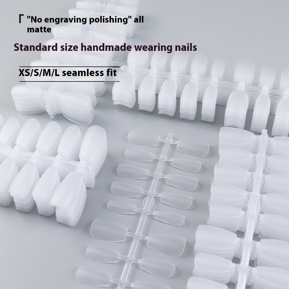 Nail Tips The new press on nails piece is divided into 20 pieces, the whole piece is seamless, and the short one is fully attached to the trapezoidal matte nail piece fake nail.