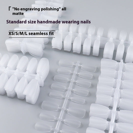 Nail Tips The new press on nails piece is divided into 20 pieces, the whole piece is seamless, and the short one is fully attached to the trapezoidal matte nail piece fake nail.