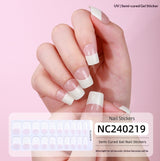 Semi-Cured Gel Nail Strips French Solid Color Clean Design (MOQ=3)