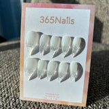 Sugar Ice Dragon Claw Stiletto White with Silver Glitter Gradient Premium Handmade Dragon Nail