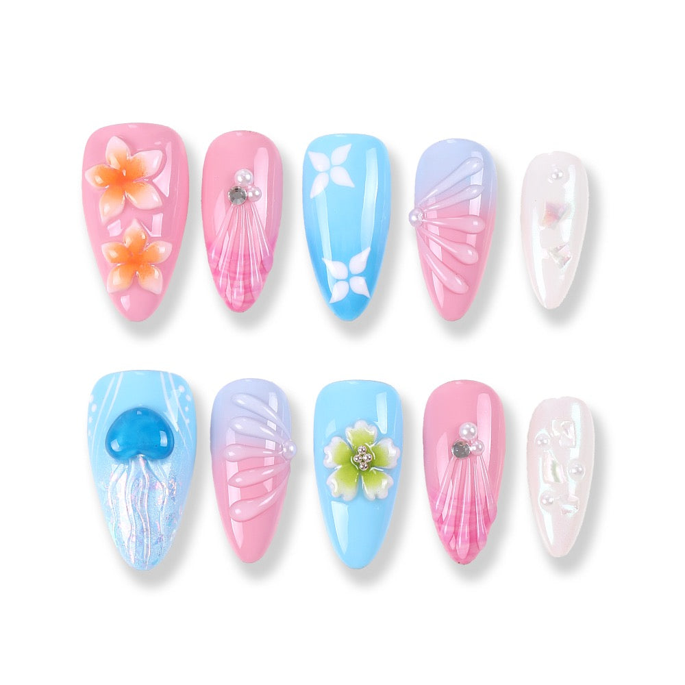 Uñas postizas 365Nails Candy Coast Seashell Blossom