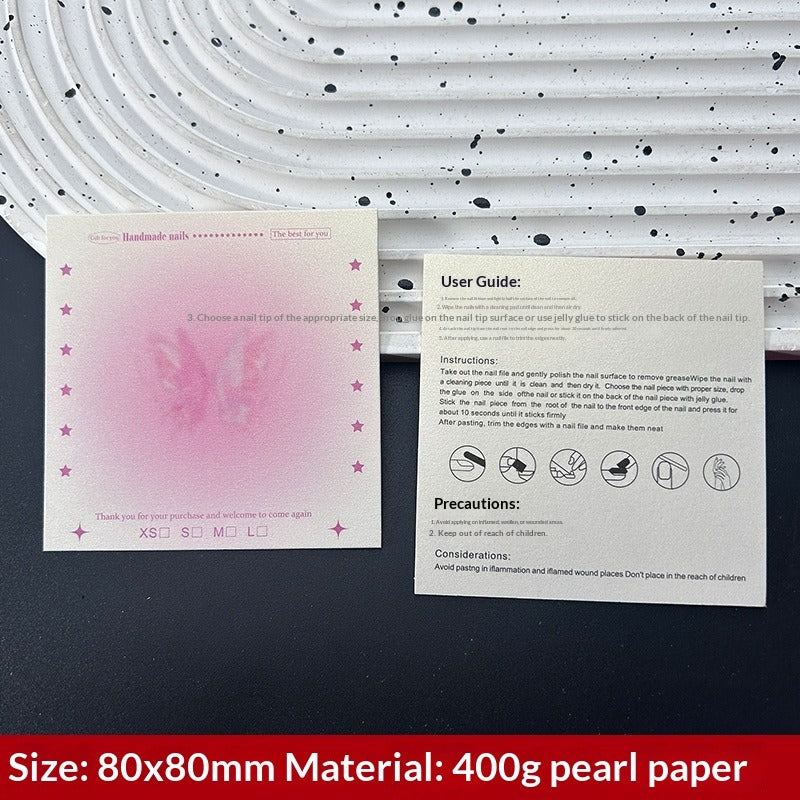 珍珠光澤手工製穿戴甲展示卡 (MOQ=50)