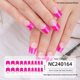 Semi-Cured Gel Nail Strips French Solid Color Clean Design (MOQ=3)