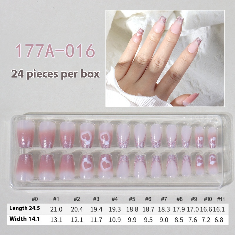 French press on nails 24 pieces Boxed detachable finished product Wearable prefabricated fake nail patch Solid color manicure
