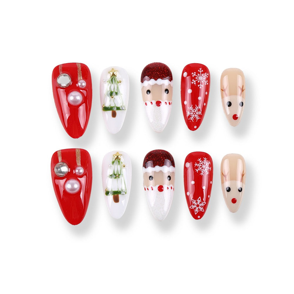 365Nails Santa, Reindeer & Tree Festive Stiletto Set