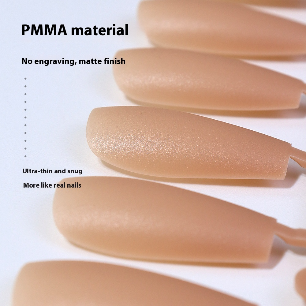 Nail Tips New nude matte, no-carving press on nails pads 240 pieces, boxed solid color seamless fake nail press on nails pads