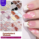 Semi-Cured Gel Nail Strips French Leopard Chic Glossy Design (MOQ=3)