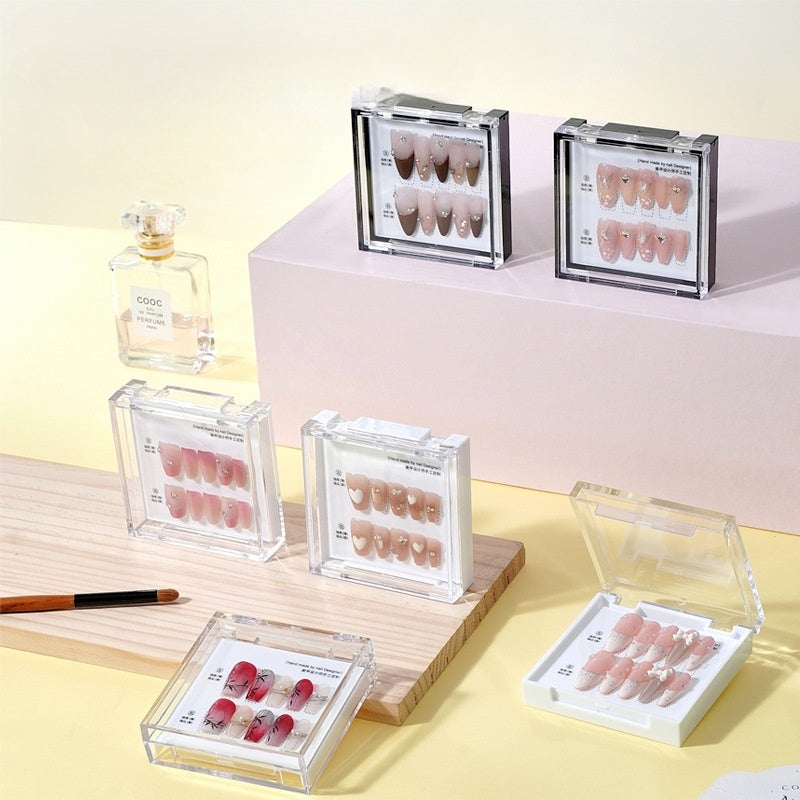 High-end transparent acrylic press on nails storage box wholesale