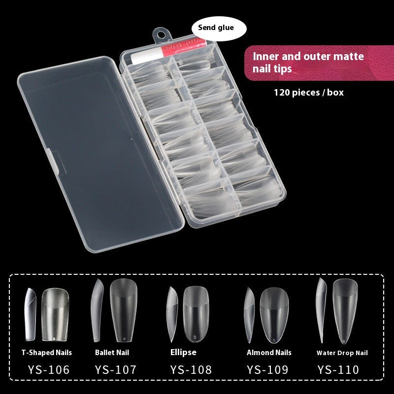 Nail Tips Wear the full number of nail pads, no carving and matte, all pasted without traces 120 pcs, patch manicure, transparent trapezoidal fake nails