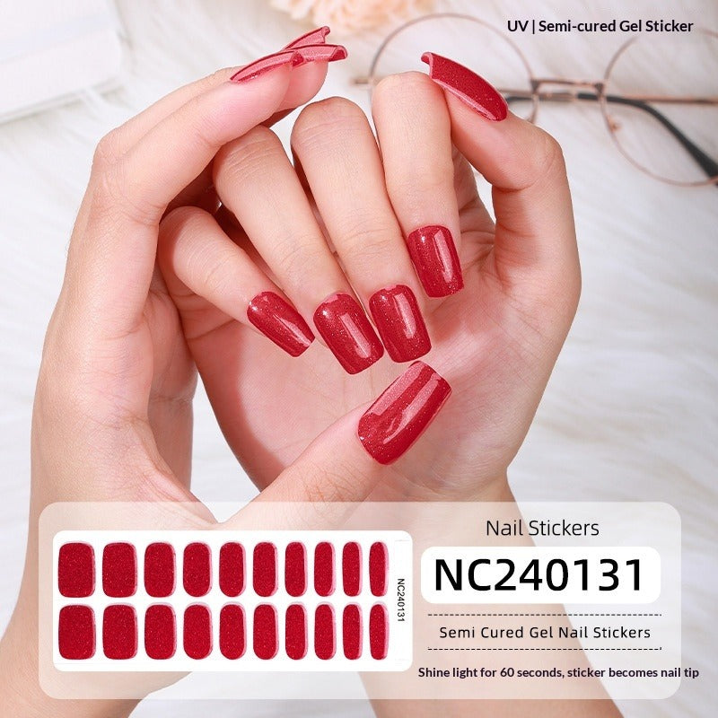 Semi-Cured Gel Nail Strips Ultra Sparkle Pure Shimmer Glossy Design  (MOQ=3)