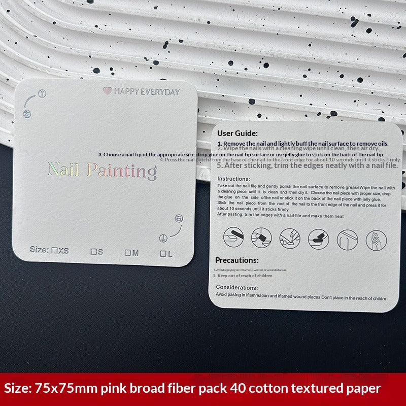 Embossed Cotton Paper Display Cards for Press On Nails (MOQ=50)