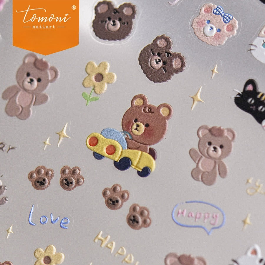 Cute Critter Crew – 3D Embossed Kawaii Nail Art Set