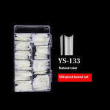 Nail Tips Nail plate semi-sticker, light sticker, lengthened XXXL water pipe nail NO C arc, light French manicure, transparent fake nail