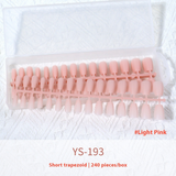 Nail Tips New nude matte, no-carving press on nails pads 240 pieces, boxed solid color seamless fake nail press on nails pads