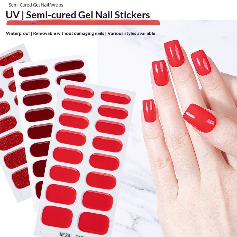Semi-Cured Gel Nail Strips Pure Glitter Ultra Sparkle Glossy Design (MOQ=3)