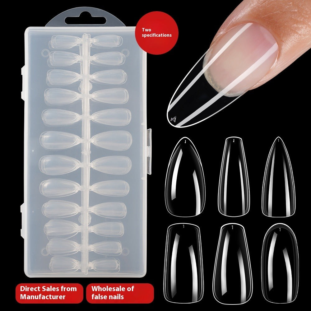Nail Tips Press on nails pads Transparent and seamless 504 pcs Boxed fake nails Full size Short ballet full sticker Half sticker Trapezoidal nail pads